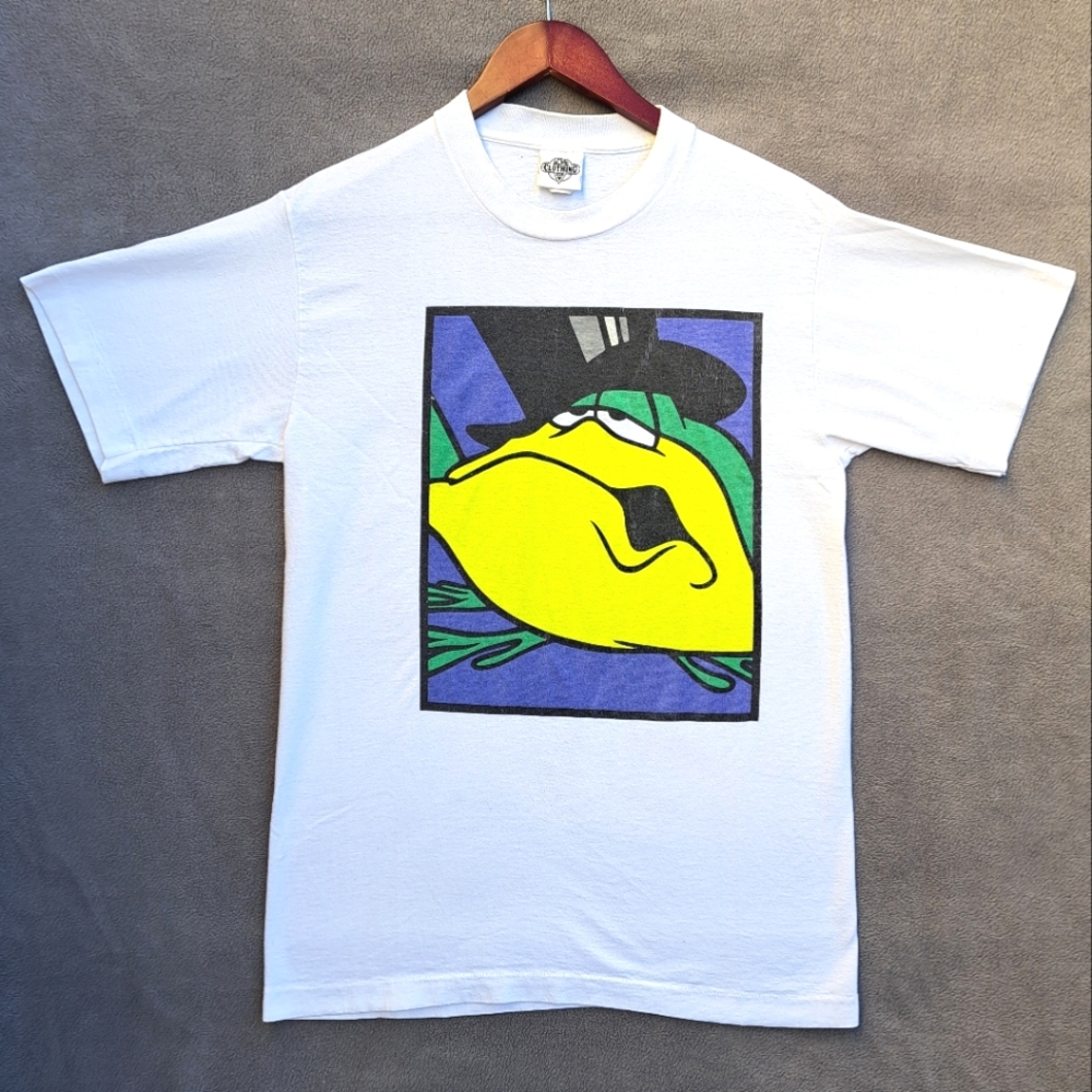 White Graphic Frog Print T-Shirt